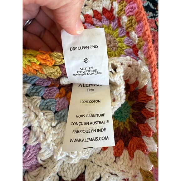 Alemais Crochet Maxi Dress 6 Granny Square Women's Resort Pool Beach - Picture 5 of 12